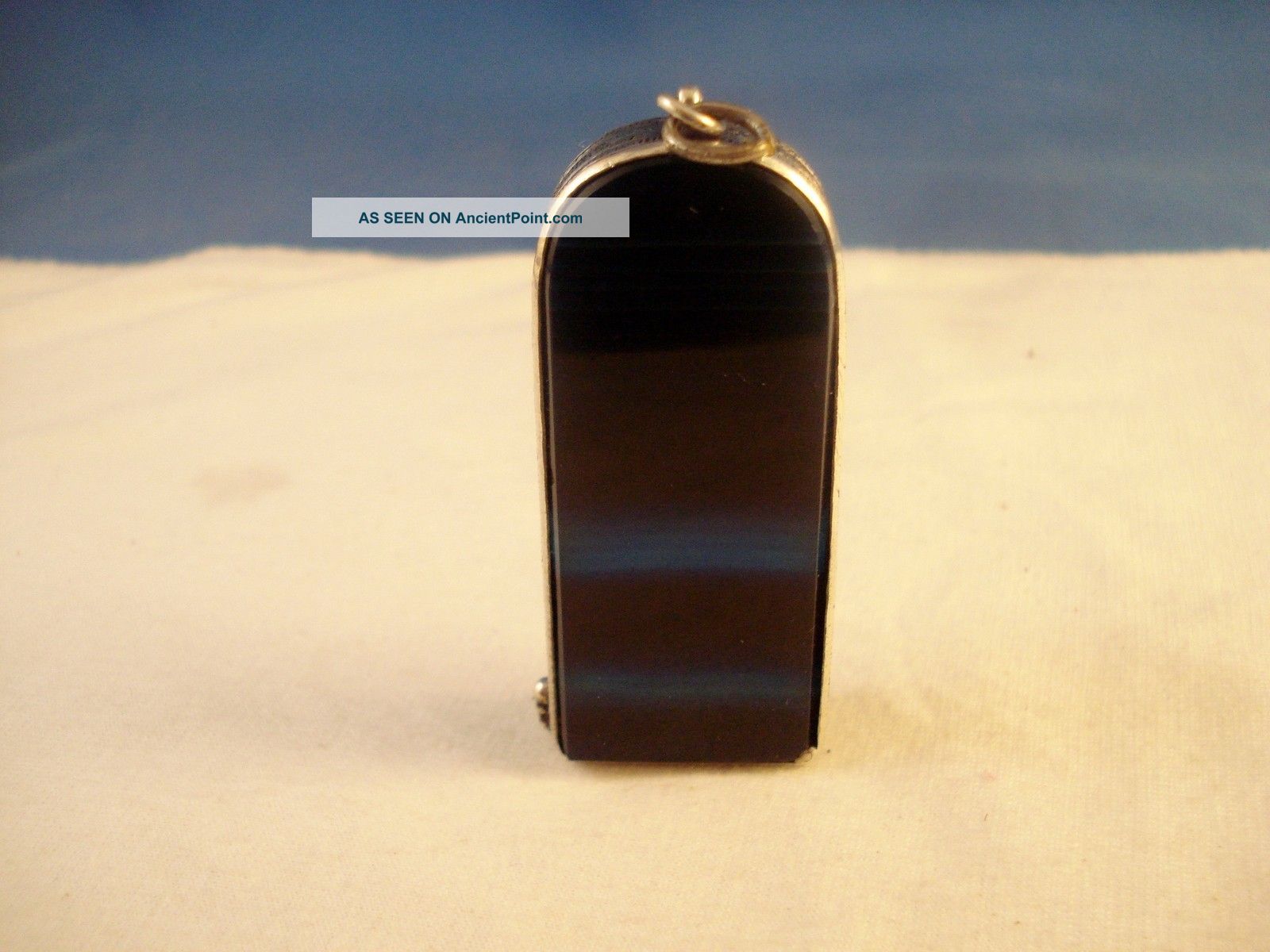 Rare Antique Civil War Era Sterling Silver Double Shade Blue Glass Matchsafe Cigarette & Vesta Cases photo