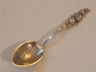 Sterling Watson Mechanics Repousse Clover Flower Suncook N.  H Souvenir Spoon photo