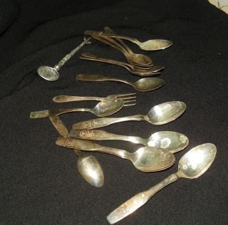 Vintage Antique Silverware Flatware Cutlery Spoons Forks Old photo
