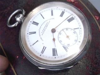 Solid Silver Pocket Watch London 1900 ' S Lever Movement Bolton Skipton Fattorini photo