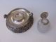 Elegant Antique Silver Plate And Crystal Glass Inkwell Other photo 2