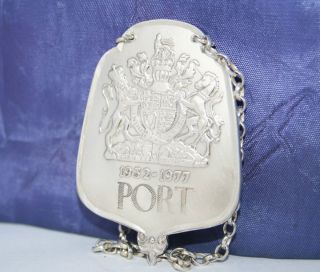 Heavy 33g Limited Edition Solid Silver Port Decanter Label By Roberts+belk 1977 photo