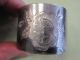 2 Victorian Silverplated Napkin Ring Holders Raised & Etched Flowers Napkin Rings & Clips photo 5