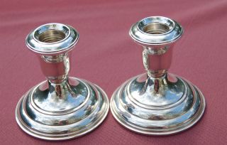 Sterling Set Of Two Candle Holders - Reed And Barton photo