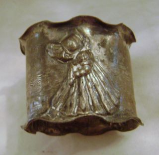 Antique Victorian Nursery Rhyme Silverplate Figural Napkin Ring photo