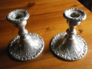 2 Gorham Sterling Candle Stick Holders Weighted & Re - Enforced With Other Metal photo