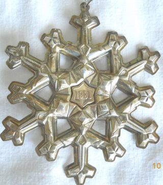Gorham Sterling With Gold Filled Yearmark 1981 Snowflake Ornament photo