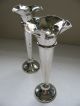 Quality Pair Of Solid Silver Vases Hallmarked Sheffield 1913 By Walker & Hall Other photo 2