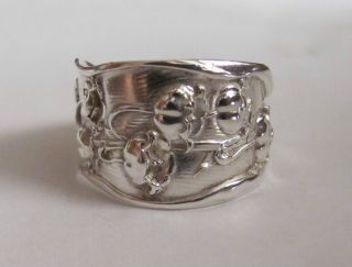 Sterling Silver Spoon Ring - Whiting / Lily Of The Valley - Size 9 To 11 - 1885 photo