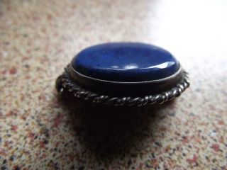 Old Lapis & Silver Brooch photo