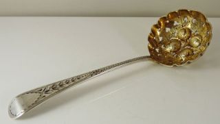 Antique Georgian Solid Silver Berry Sifter Spoon - Hallmarked 1785 photo