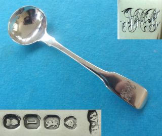 1826 - Antique Hm Sterling Silver Salt Spoon - William Bateman photo