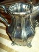 Vintage Footed Coffee Pot Creamer Covered Sugar Bowl Silver/copper Floral Tops Tea/Coffee Pots & Sets photo 8