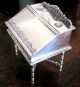 Miniature Solid Silver Desk By H Hooijkaas.  A+ Condn.  Part Of V Rare Collection Miniatures photo 8