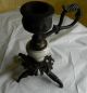 Rare Antique 1800 ' S Cast Iron & Porcelain Candle Stick - - - - Chicken Footed Base Candlesticks & Candelabra photo 2