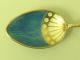 Scottish Blue Bell & Thistle Solid Silver Souvenir Enamel Bowl Spoon.  1912 Other photo 1