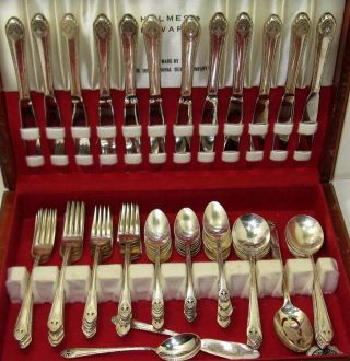 Holmes & Edwards Silver Lovely Lady Flatware Set For 10,  64 Pieces W/extras photo