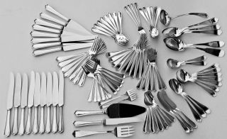 Set 100 Pc.  Sterling Silver Flatware Alvin Maryland Pattern S - 6 To 20 photo