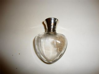 Silver Topped Glass Perfume Bottle Hallmarked Chester 1914 James Deakin & Son photo