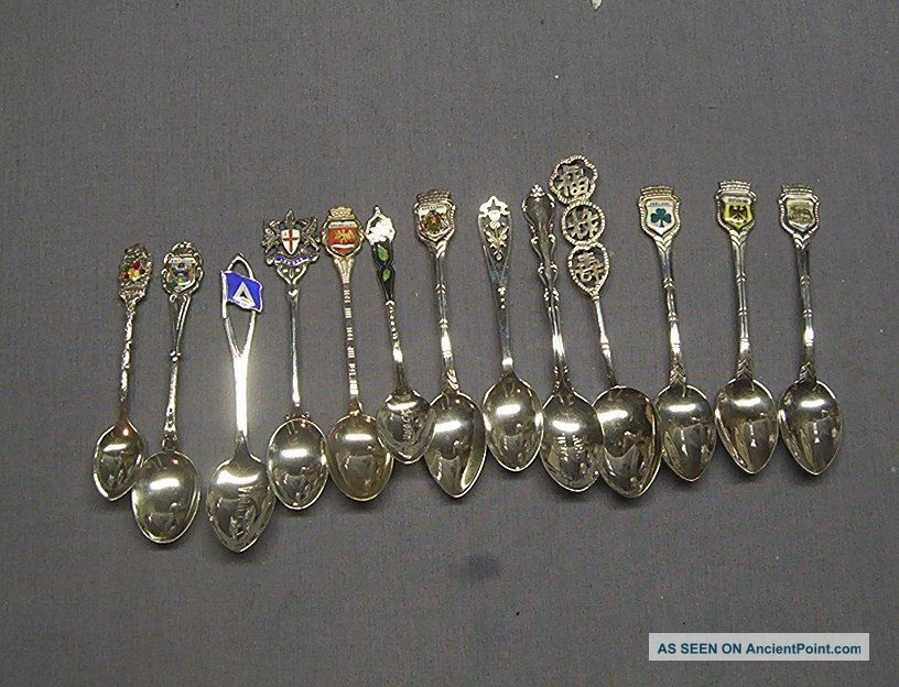 (13) Sterling Silver Souvenir Spoons 114 G Souvenir Spoons photo