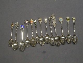 (13) Sterling Silver Souvenir Spoons 114 G photo