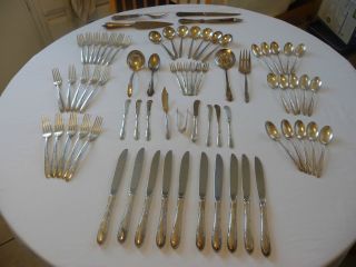 . 925 Sterling Silver Vintage Flatware Set By Towle – Madeira Pattern 72 photo