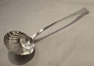 Large (14 Inch In Length) George Iii Solid Silver Soup Ladle - London - 1776 photo