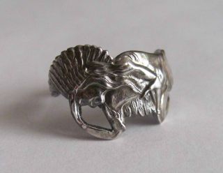 Sterling Silver Spoon Ring - Paye & Baker / Indian - Size 7 1/2 To 8 1/2 - 1920 photo
