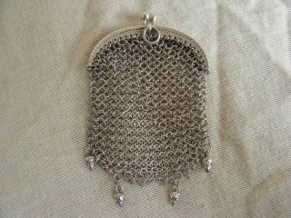 Antique French Sterling Silver Purse,  Late 19th Century. photo