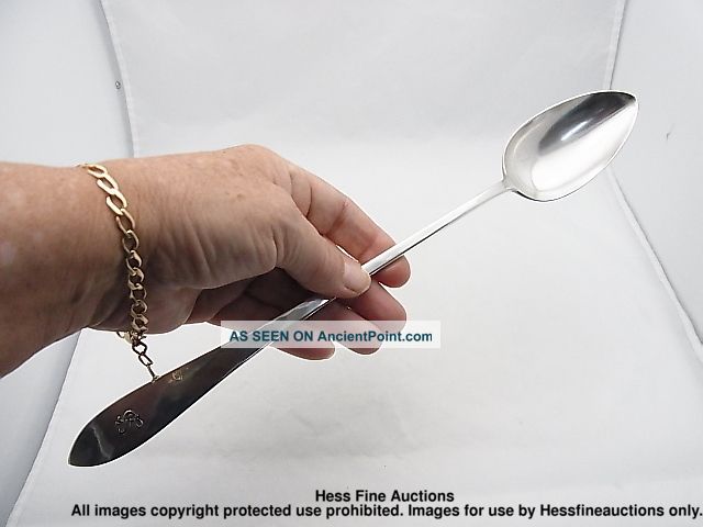 Long Rare Old Newbury Crafter Sterling Silver Stuffing Bone Marrow Serving Spoon Other photo
