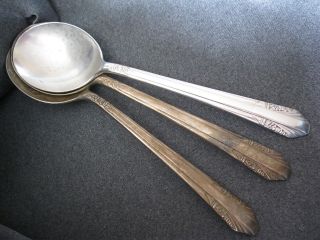 Vtg Rogers Xii Overlay Is (3) Serving Spoons photo
