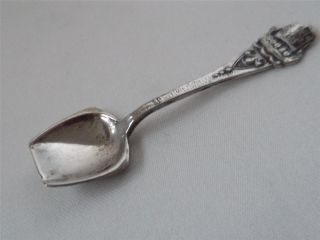 , Continental Solid Silver 830 Condiment Spoon / Spade Or Shovel Shape photo