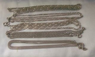 Sterling Solid Silver Job 6 Chain Necklace 57.  6 Gr Hallmarked photo
