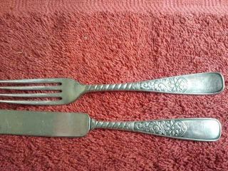 Vintage - Rare - Mermod & Jacccard Co.  Knife And Fork Silverplated photo
