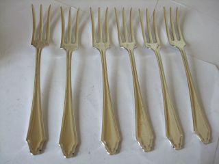 Vintage Silver Plate Appetizer Canapes Hors D ' Oeuvres Forks Set Of 6 Epns photo