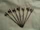 Antique Sterling Silver Hallmarked British Made Rooster Cocktail Picks Set Of 7 Other photo 1
