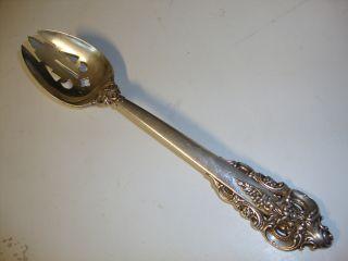 Wallace Grand Baroque Sterling Slotted Large Serving Spoon 83/4 