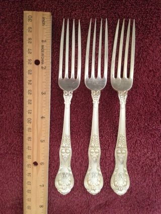 3 Vintage Regent Pattern Tiffany & Co Silver Plate Forks 1884 Engraved Al As? photo