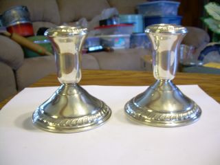 Set Of Amc Weighted Sterling Silver Candle Holders photo