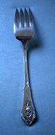 Wallace Sterling Rose Point Sterling Silver Solid Cold Meat Serving Fork Wallace photo 3