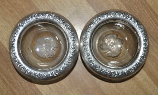 Rare Sterling Silver Nut Bowls Set Of Two photo