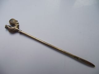Gilt Sterling Silver Hallmarked Toothpick Cocktail Stick Cockeral Walker & Hall photo
