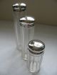 Set Of 3 Victorian Solid Silver Capped Jars Hallmarked London 1898 By W & G Neal Other photo 1