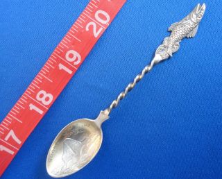 Sugar Loaf Fig Fish Catalina Island California Antique Sterling Souvenir Spoon photo