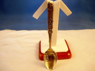 Antique Gorham Gilt Sterling Silver Twas The Night Christmas Souvenir Spoon,  4.  25 photo