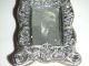 Antique Miniature Silver Picture Frame With Embossed Crown & Flower Design 1901 Frames photo 3
