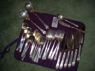 34 Piece Set Of Sterling Silver Flatware By Royal Crest photo