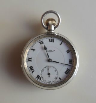 Solid Silver (. 925) Old Pocket Watch - W.  Hinds Ltd London - Working photo