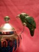 Sterling Silver Handmade Green Parrot Handle Sugar & Creamer Set - Taxco Mexico Creamers & Sugar Bowls photo 2