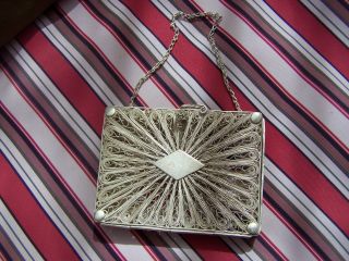 Extremely Rare Antique 9.  25 Sterling Silver Purse Over 6 Ounces Of Silver photo